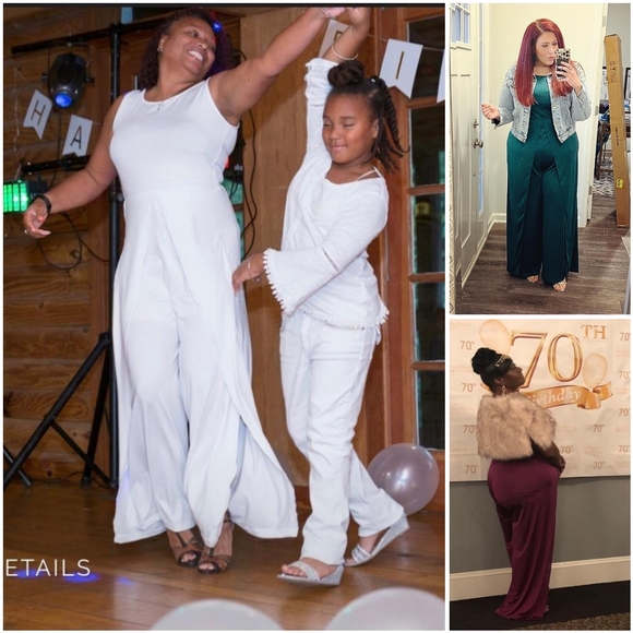 NWT Koh Koh White Dressy Sleeveless Flowy Modest Jumpsuit Romper Playsuit 3X - Picture 7 of 13